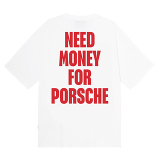 Áo thun nữ local brand màu hồng nam unisex need money for Porsche cotton mùa hè ngắn tay lỡ [A231]