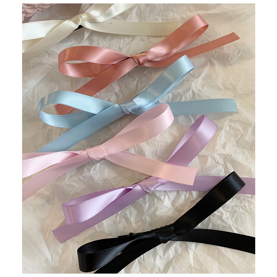 Kẹp tóc nơ ruy băng mini Jennie Blackpink Phong Cách Idol Hàn Quốc Yuuki- Set 2 Chiếc