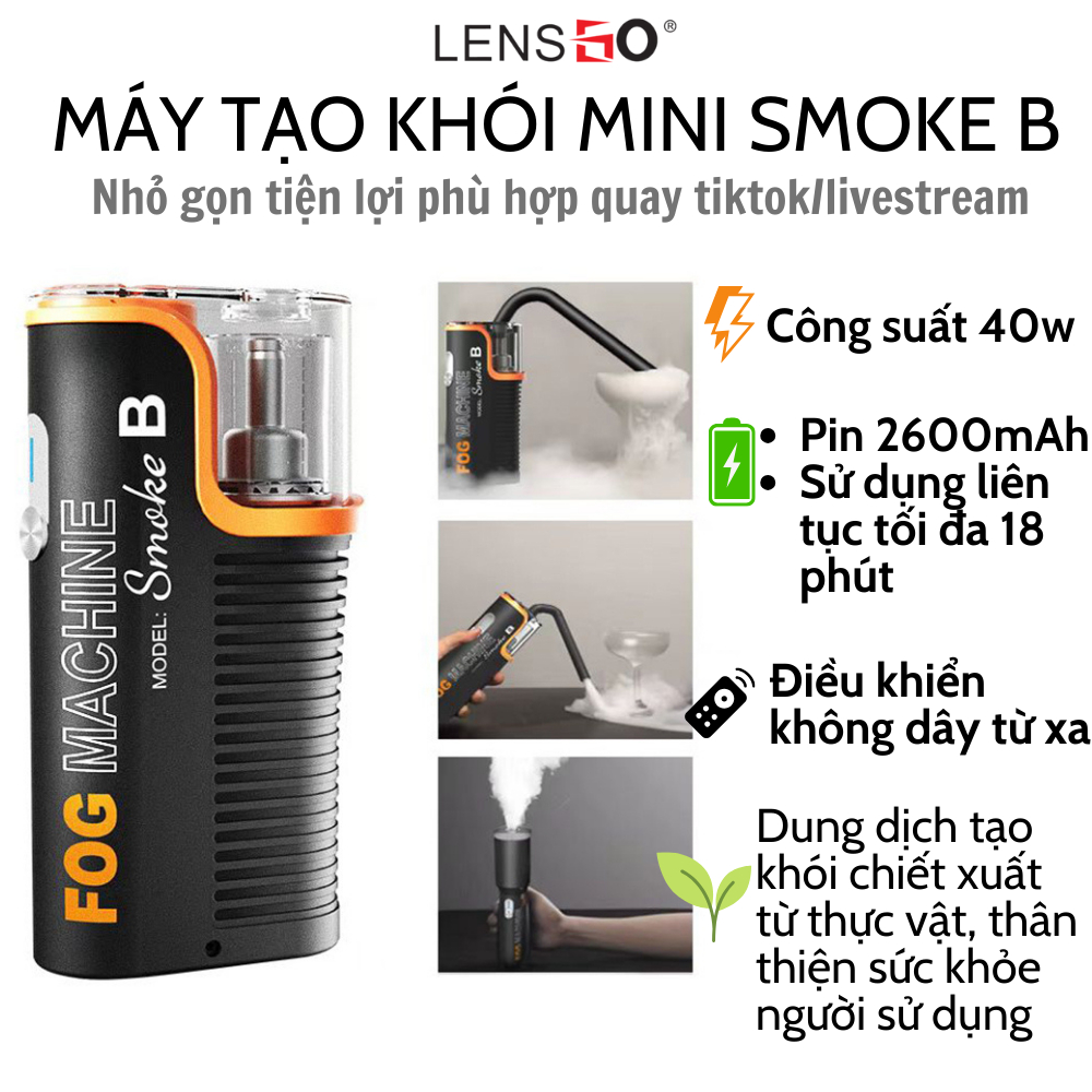Máy tạo khói cầm tay mini Smoke B| quay quảng cáo| tiktok (kèm 6 lọ ...