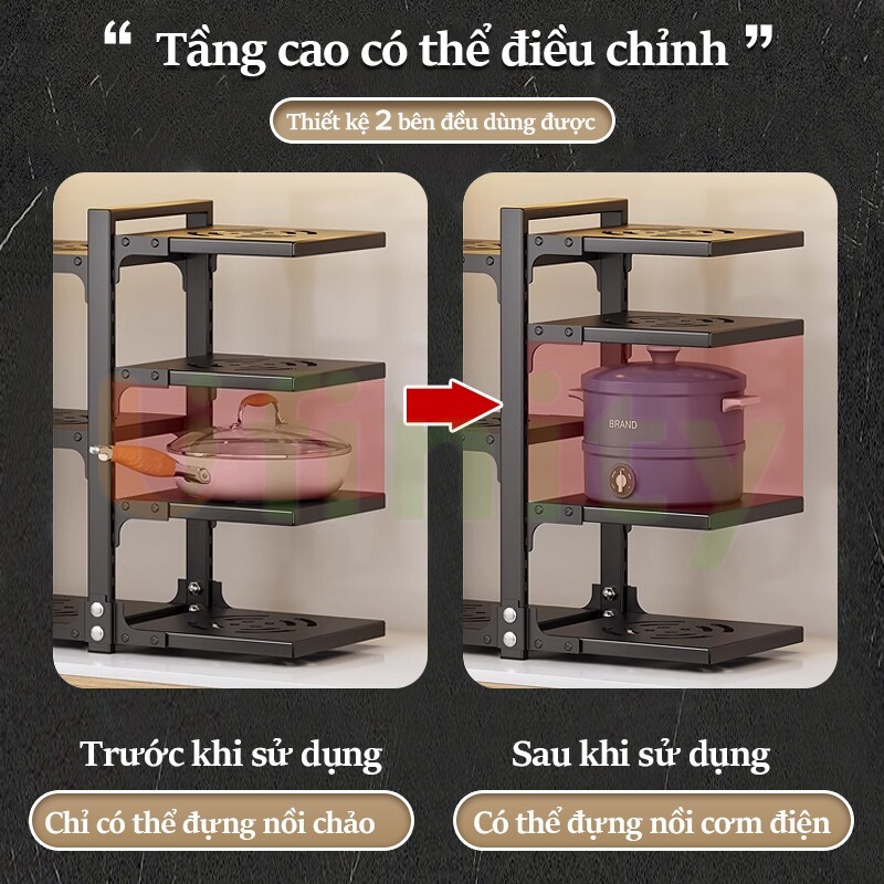 Lifinity Kệ Để Xoong Nồi 2/3/4/5 Tầng, Kệ Đa Năng Có Thể Điều Chỉnh, Dùng Để Trên Kệ Bếp