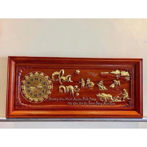 tranh đồng hồ treo tường gỗ hương mẫu cha mẹ( Giảm Giá)