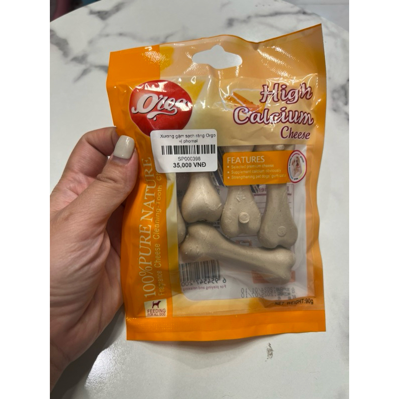 Xương canxi cho chó Orgo - Xương gặm sạch răng thơm miệng 90g