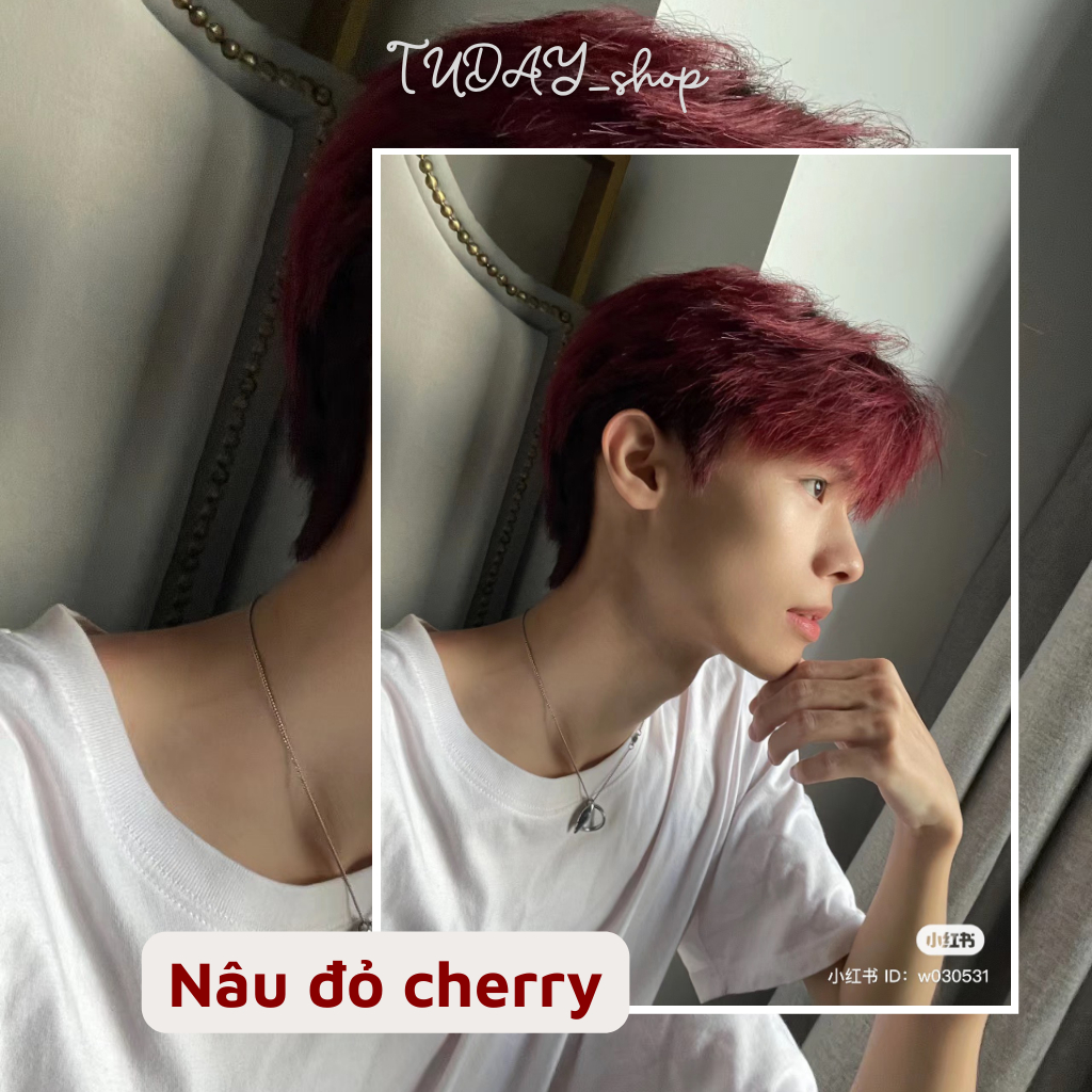 Thuốc Nhuộm Tóc Màu NÂU ĐỎ CHERRY Nam Không Tẩy | Tudayhair, Tudayhairs