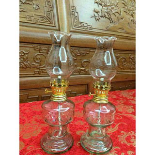 Đèn Dầu Lưu Ly Dáng Cao màu trắng đỏ đồ thờ cúng đèn thờ trang trí ban thờ