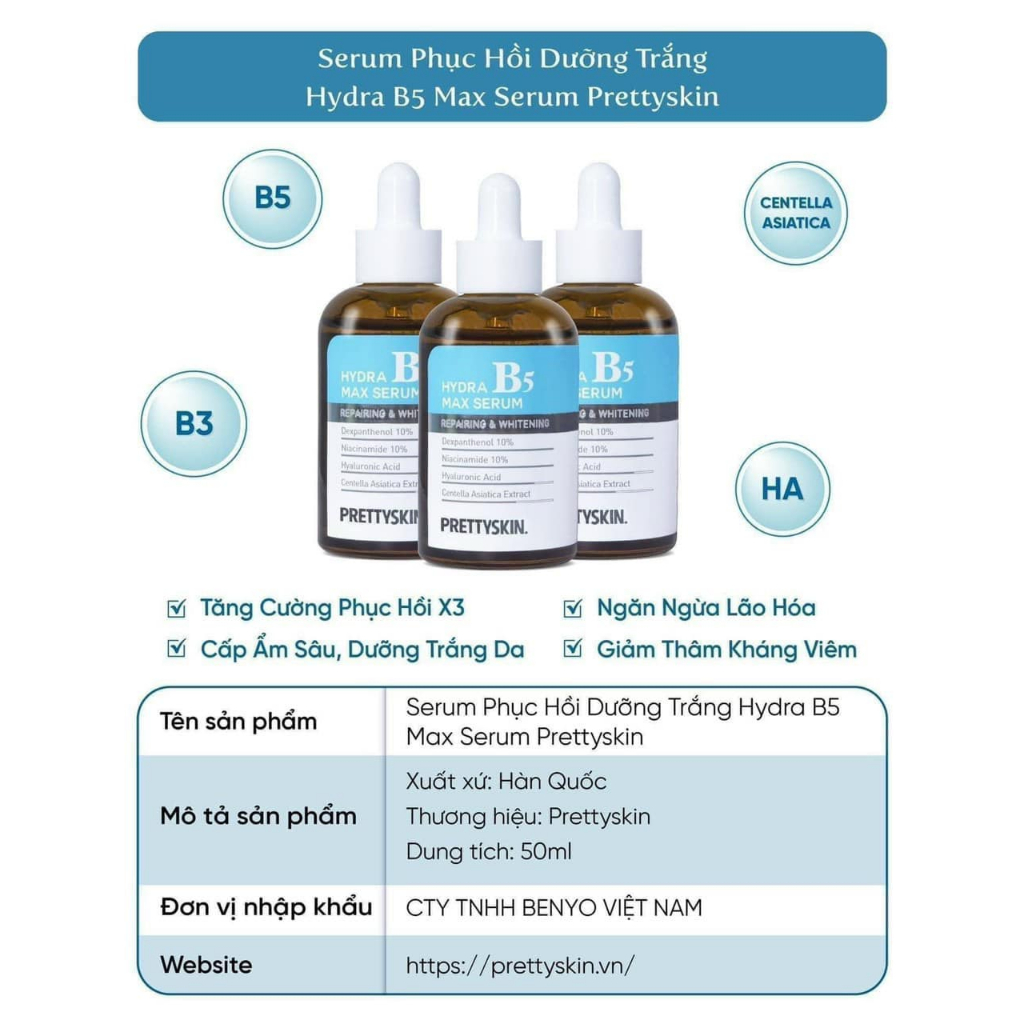 Serum phục hồi dưỡng trắng B5 Pretty Skin (50ml)