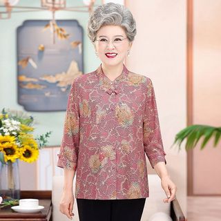 Áo sơ mi mới mùa hè của bà 65 tuổi, áo sơ mi nữ cao cấp 70 tuổi