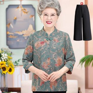 Áo sơ mi mới mùa hè của bà 65 tuổi, áo sơ mi nữ cao cấp 70 tuổi