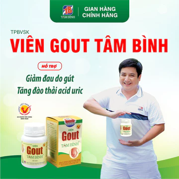 Vien Gout TÂM BÌNH (Hộp 60 viên) Hỗ trợ giảm các triệu chứng đau khớp do gút, Hỗ trợ lợi tiểu, tăng đào thải acid uric.