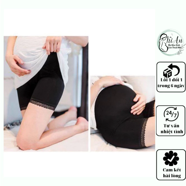 Quần mặc trong váy Ki An cho bà bầu, quần bầu mặc váy💗vải cotton cao cấp💞quần bầu Free size 43~<70kg