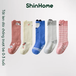 Tất vớ đùi dài chống trượt cho bé trai bé gái sơ sinh 0-3 tuổi ShinHome