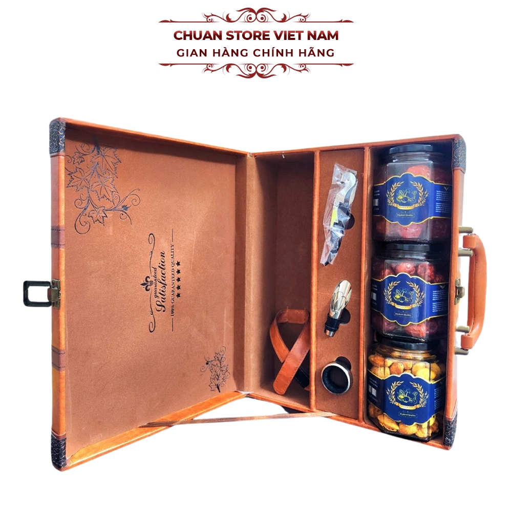 Cốp da đựng rượu vang Classical Wine Box kiểu dáng vali quà tặng biếu ...