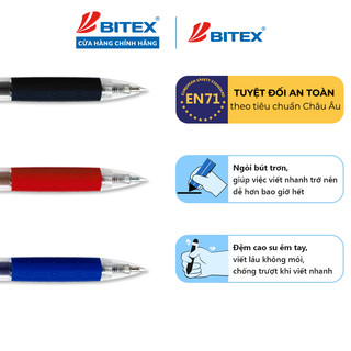 Bút gel Bitex mực xanh, đỏ, đen G03 ngòi mực 0.7mm