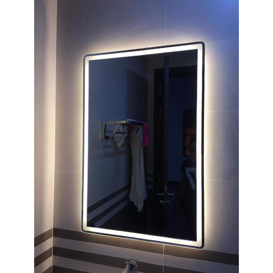 Ảnh Gương led cảm ứng hình chữ nhật FENIO DECOR gương led viền treo tường nhà tắm spa tiệm nail phòng ngủ 4