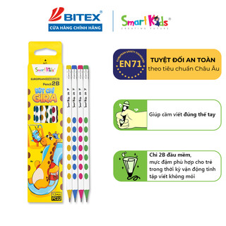 Hộp 12 Bút chì Định vị Smartkids Gira PC22 chuẩn 2B cho học sinh ( 12 cây/hộp)