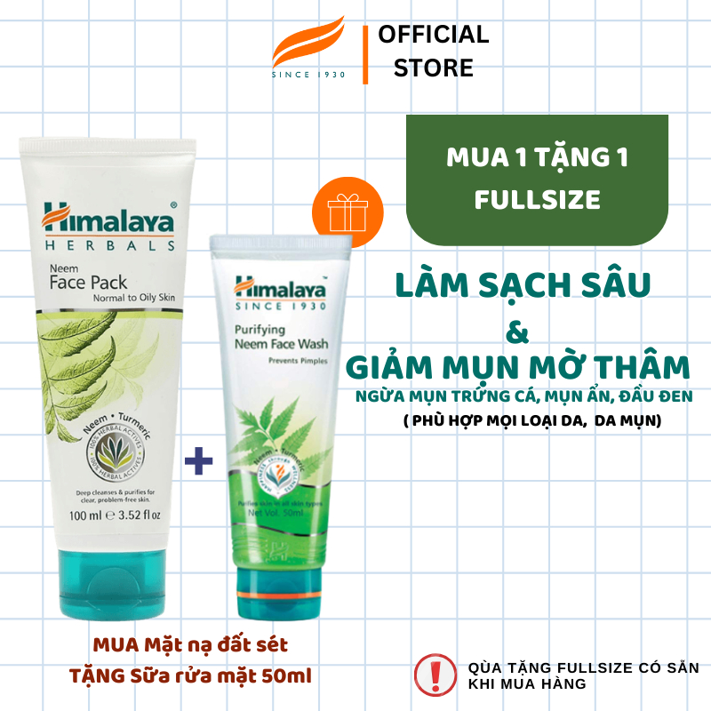 Ảnh Mặt nạ đất sét kiềm dầu Himalaya Neem Face Pack 100ml Tặng Sữa rửa mặt neem 50ml 2