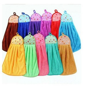 Khăn lau tay, lau bát chén đĩa nhà bếp dày dặn có móc treo, khăn đa đa năng sợi cotton siêu thấm hút nước 2 mặt