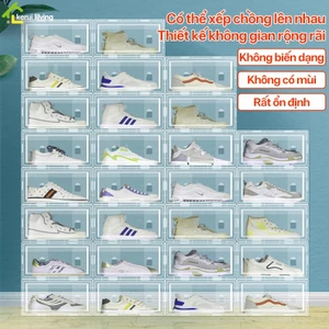 Hộp đựng giày cao cấp SALAY, nhựa mềm dẻo, hộp đựng giày trong suốt, kệ để giày dép trong suốt