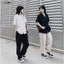 Áo sơ mi lụa cổ vest tay ngắn màu trắng local brand có bigsize 100kg form rộng unisex cặp đôi nam nữ fullbox MY DNA 2026