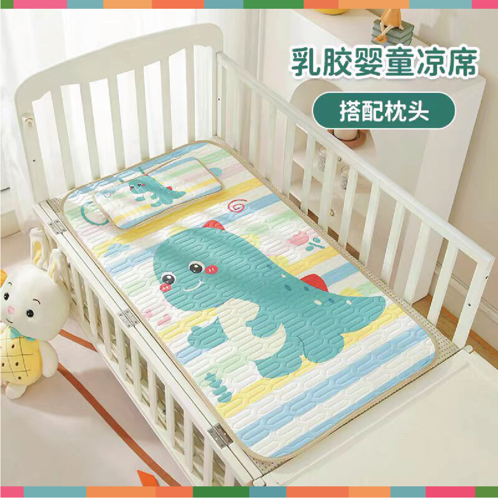 Chiếu Điều Hòa Cao Su Non + Gối Đi Kèm In Hình 5D Cho Bé (120 cm x 60 cm) Đậu Đậu Store
