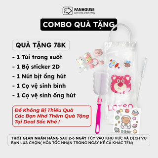 Bình cách nhiệt Kim Cương Fan House dung tích 710ml, chất liệu nhựa APS, cách nhiệt 2-3h, tặng kèm sticker và cọ rửa