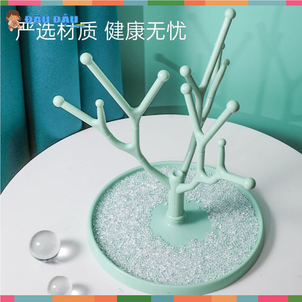 Khay úp bình sữa cốc chén,bát - Giá để núm ty 7 nhánh loại không nắp Cho Mẹ Và Bé Đậu Đậu Store