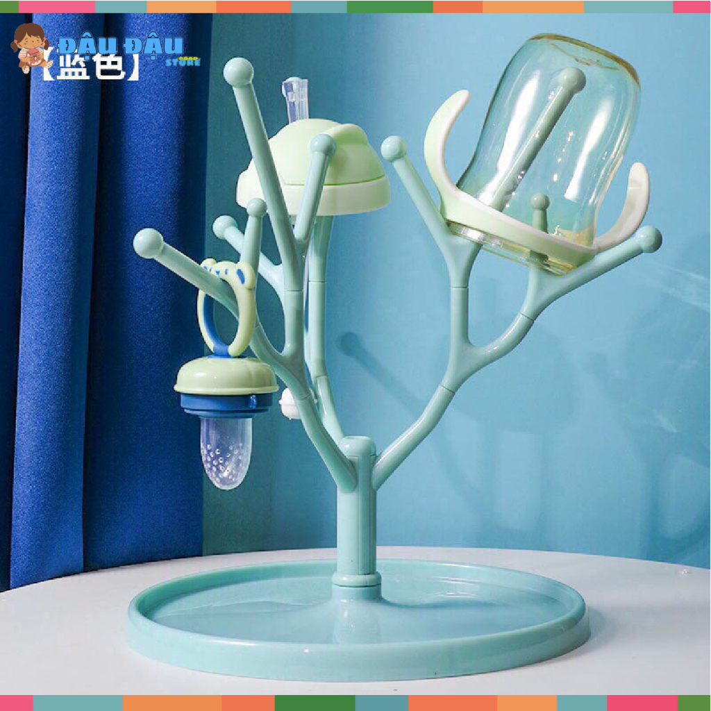 Khay úp bình sữa cốc chén,bát - Giá để núm ty 7 nhánh loại không nắp Cho Mẹ Và Bé Đậu Đậu Store