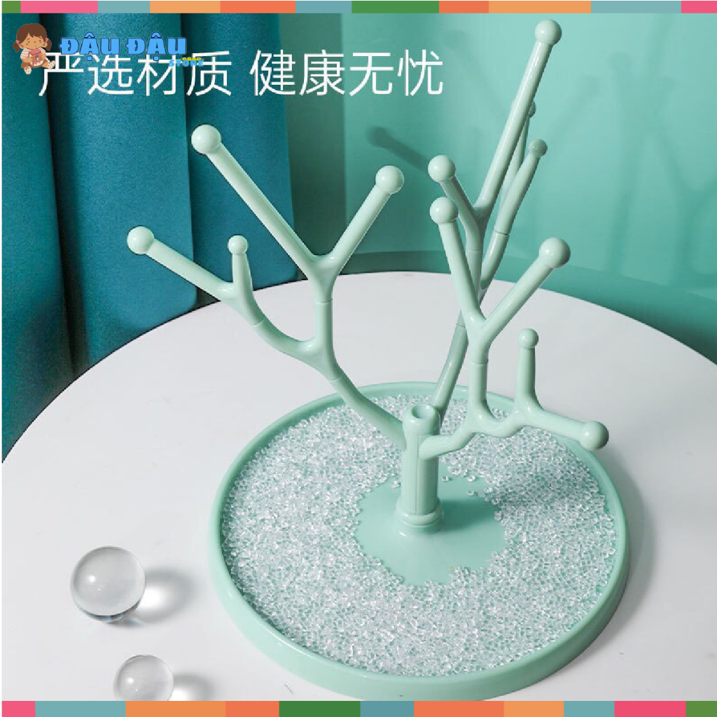 Khay úp bình sữa cốc chén,bát - Giá để núm ty 7 nhánh loại không nắp Cho Mẹ Và Bé Đậu Đậu Store