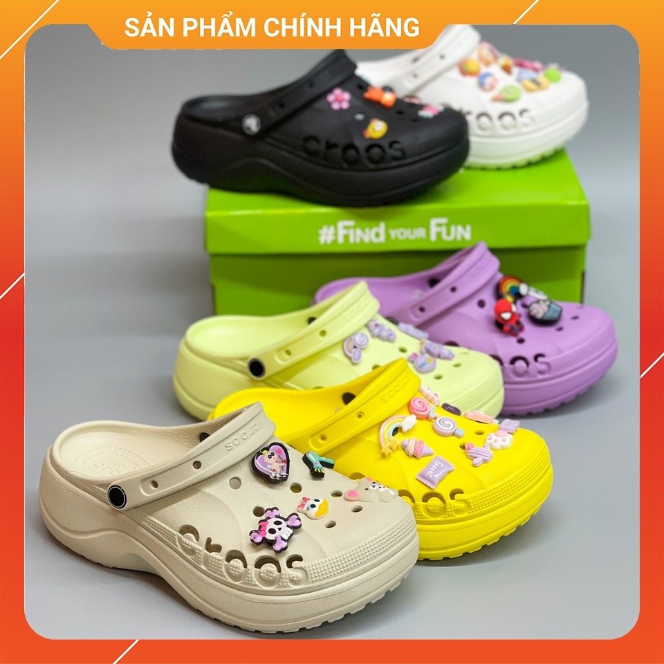 Cross nữ dép sục nữ đế cao 5cm hách dáng band crush clog cao cấp độn đế ...