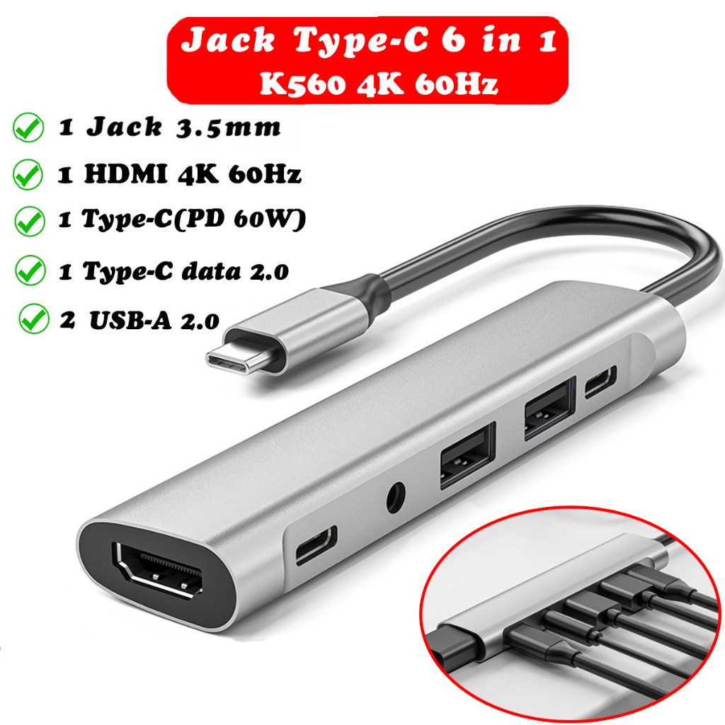 Cổng chuyển đổi đa năng Hub Type-C to 7 in 1 hỗ trợ HDMI Piva DS7 K560 ...