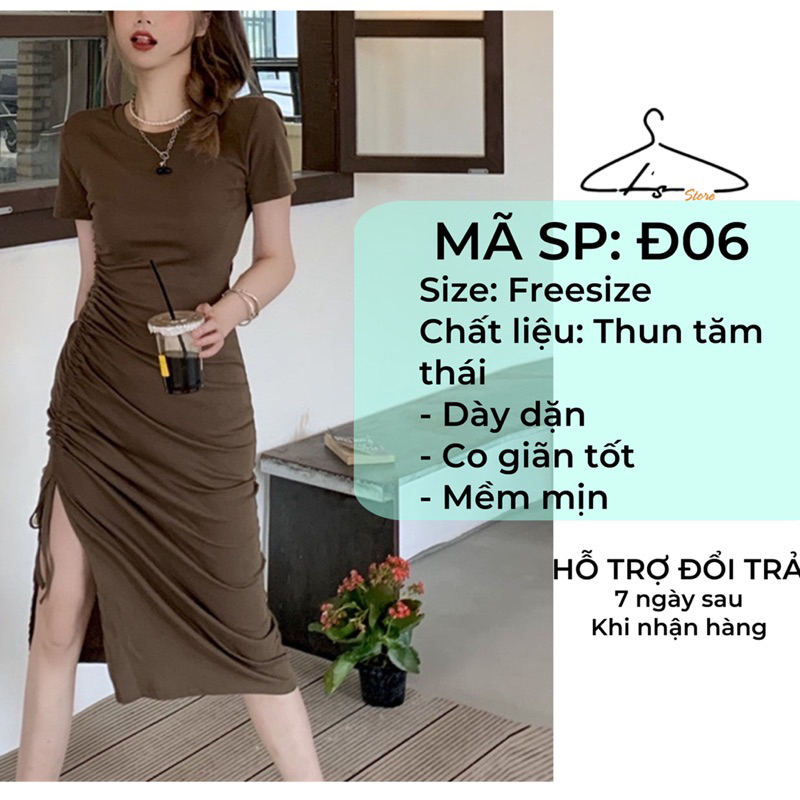 Đầm Body Rút Dây Eo, Xẻ Tà Sang Trọng - Mã Sp: Đ06 | Shopee Việt Nam