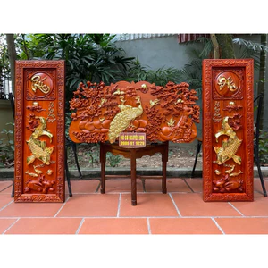 combo tranh gỗ hương lý như vọng Nguyệt với phụ thế viên mãn