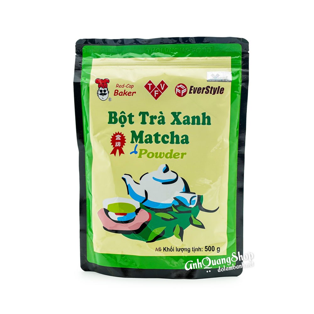 Bột trà xanh Matcha Đài Loan mũ đỏ chính hãng EverStyle túi 500g ...