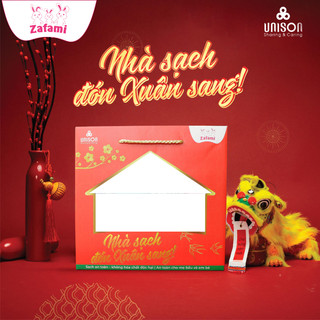 [ Quà tặng ] Hộp quà tặng Zafami tẩy rửa thảo mộc Nhà Sạch Đón Xuân Sang (Không bao gồm 4 chai tẩy rửa)