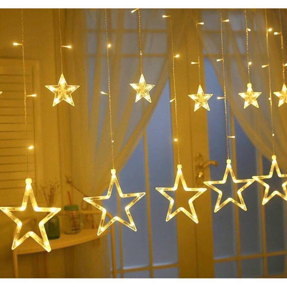 Dây Đèn LED Nháy Hình Bóng Tròn Treo Thả 12 Quả Cầu Pha Lê Trong Suốt - Đèn Treo Trang Trí Không Gian Đẹp Mắt