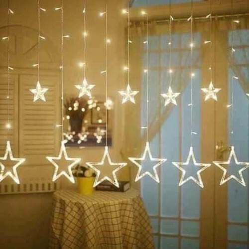 Đèn nháy Led mành hình sao 12 sợi trang trí nhiều màu