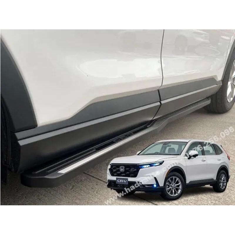 Bậc lên xuống xe Honda Crv 2022-2024, Mẫu vát đen đúc viền crom. Chuẩn Hãng,bền bỉ chắc chắn nặng 18kg