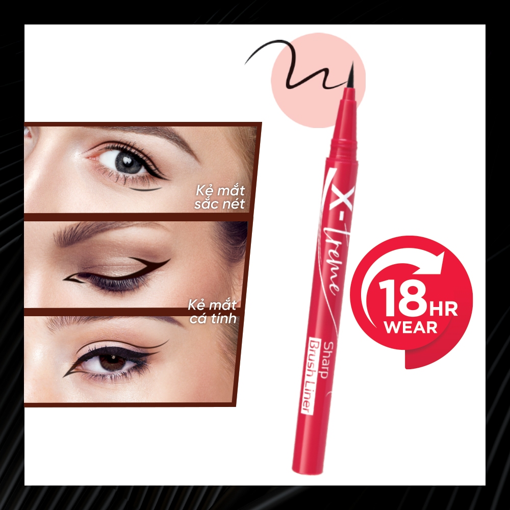 Ảnh Kẻ Mắt Nước Siêu Mảnh Silkygirl XTreme Sharp Brush Liner 0,5ml 2