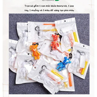 Móc Khóa DIY tự đổ Màu Acrylic Bearbrick Madoca handmade sáng tạo quà tặng quà lưu niệm