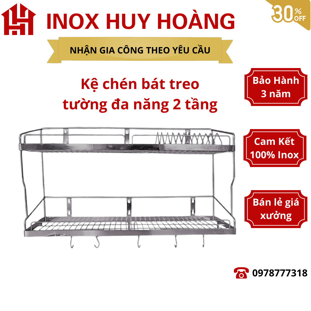 [2 tầng] Kệ chén bát treo tường đa năng, kệ bếp đa năng, kệ chén dĩa ...