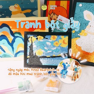 TỔNG HỢP - Set tranh bột giấy MADOCA tranh trang trí nhà cửa, tranh bột giấy tự làm size A4 - A5