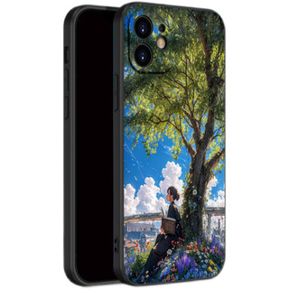 Ốp lưng iphone BVC Cô gái ngồi dưới gốc cây Cho Iphone 15 13 14 12 11 Pro  MAX X XR  XS MAX 7 8P 6S q7310