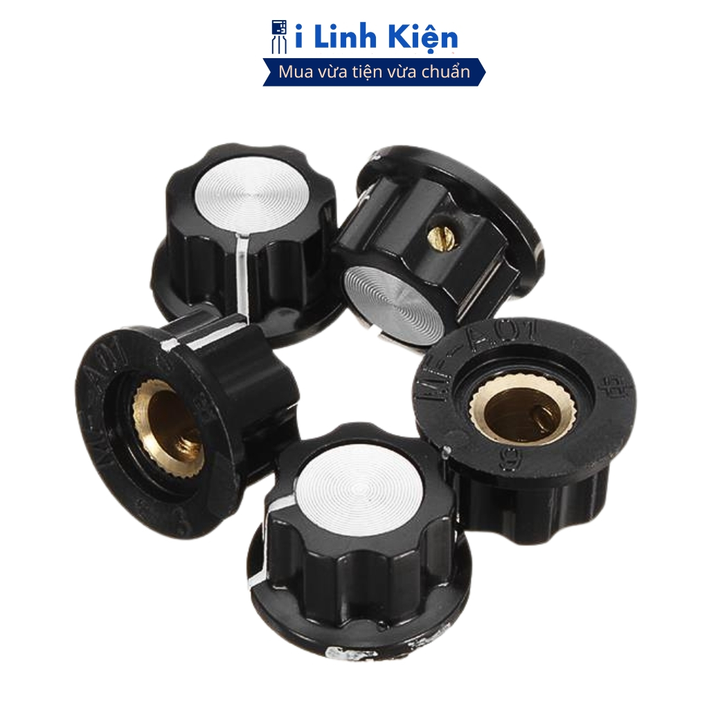 Núm vặn volume, núm vặn chiết áp MF-A03 WH118 / WX050 / RV24 6mm bằng đồng ilinhkien