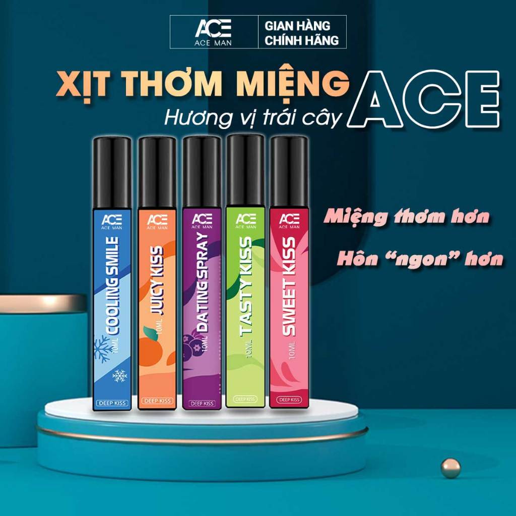 Chai xịt thơm miệng ACE MAN Deep Kiss 10ml từ hương vị trái cây thơm ...