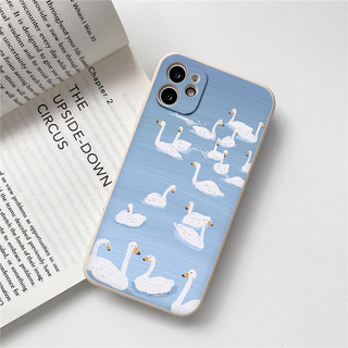 Ốp lưng iphone BVC Hình thiên nga bơi Cho Iphone 15 13 14 12 11 Pro  MAX X XR  XS MAX 7 8P 6S e1740