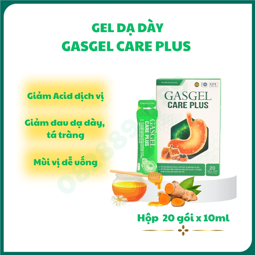 Gel dạ dày Gasgel Care Plus hộp 20 gói giúp giảm acid dịch vị, giảm đau ...