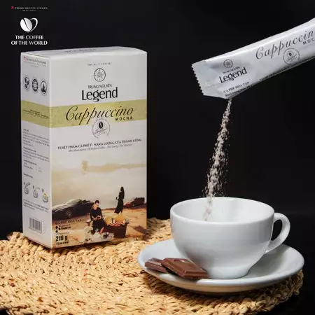 Trung Nguyên Legend - Cà phê hoà tan rang xay Cappuccino Mocha - Hộp 12 gói x 18gr ( có sữa)