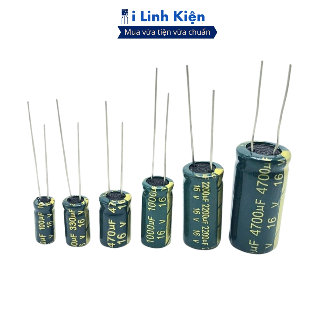 Tụ hóa 16V 3300uF (5 tụ) 13x20mm tần số cao chất lượng tốt ilinhkien
