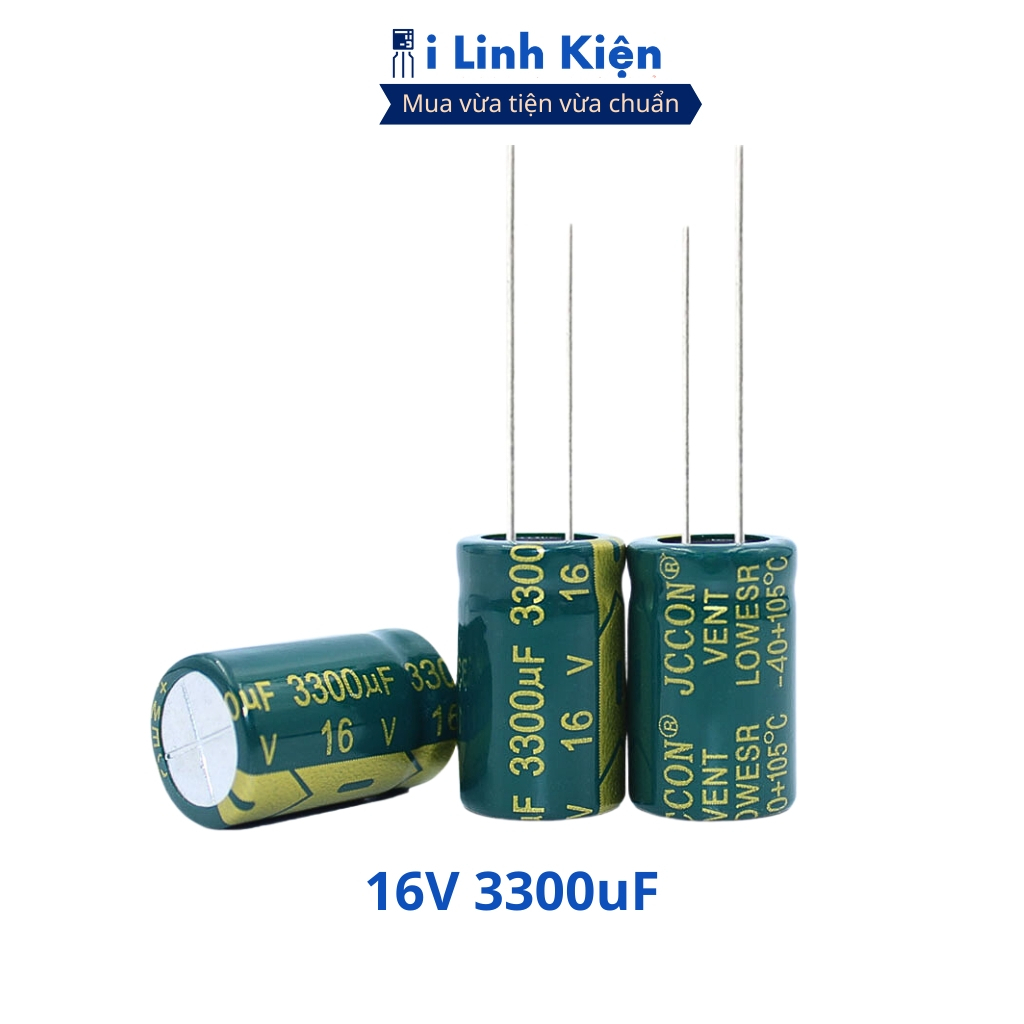 Tụ hóa 16V 3300uF (5 tụ) 13x20mm tần số cao chất lượng tốt ilinhkien
