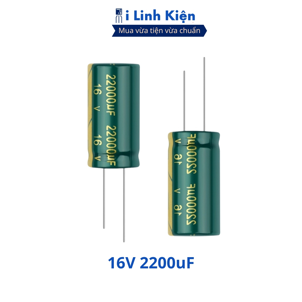 Tụ hóa 16V 2200uF (5 tụ) 10x20mm tần số cao chất lượng tốt ilinhkien