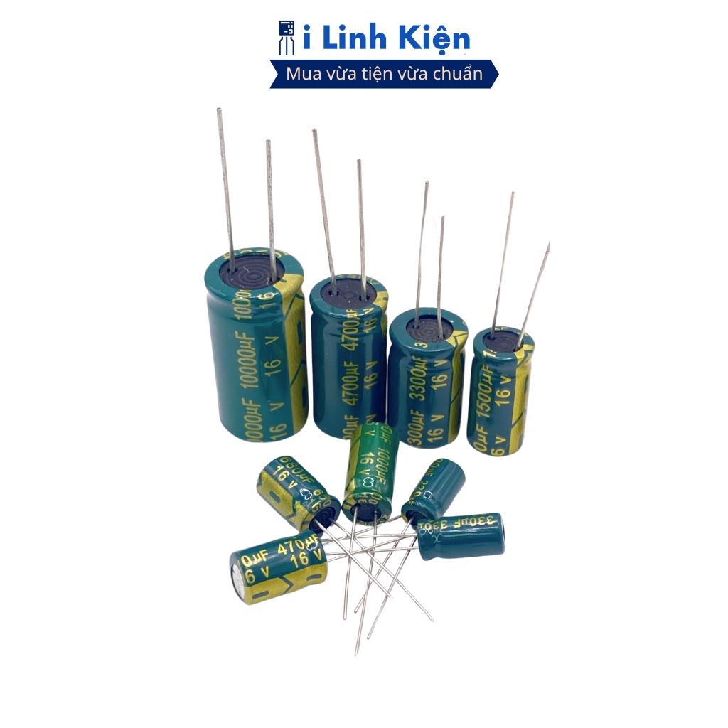 Tụ hóa 16V 2200uF (5 tụ) 10x20mm tần số cao chất lượng tốt ilinhkien